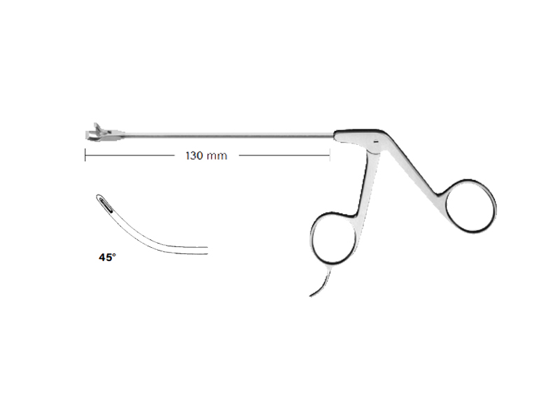 Punch artroscopie STANDARD, curb 45grd la dreapta, varf 4x4mm, D3.4mm, L130mm 