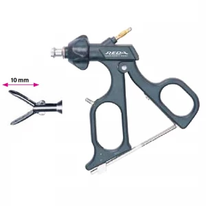 Pensa disectie, actiune dubla, fenestrata, maner ergonomic uni cu clichet, maneta on/off, cu HF, pivotant, demontabil, falci 10mm, D5mm, L330mm 