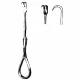 Retractor VOLKMANN, L11.5cm,  ascutit, 2 dinti