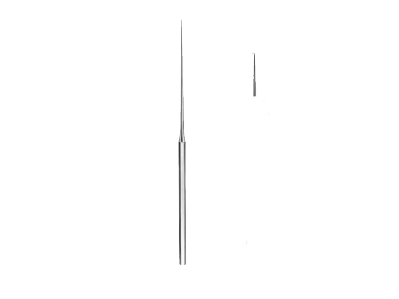 Carlig auricular, oval-bont, unghiular 90grd, varf 0.4mm, L16cm 