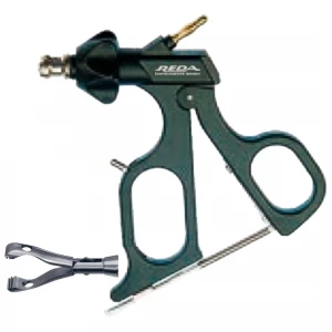 Pensa de prehensiune BABCOCK, actiune dubla, dinti distali, maner ergonomic uni cu clichet, maneta on/off, cu HF, pivotant, demontabil, falci 27mm, D10mm,  L330mm