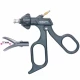 Foarfeca METZENBAUM, actiune dubla, curba, maner ergonomic uni fara clichet, cu HF, pivotant, demontabil, falci 17mm, D5mm,  L330mm