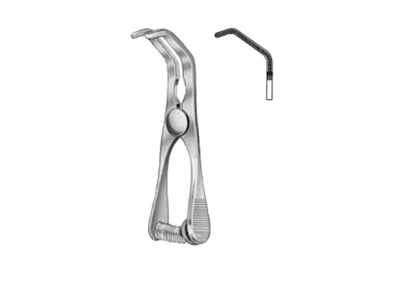 Clema bulldog DE BAKEY, unghiulara, atraumatica, L73mm 