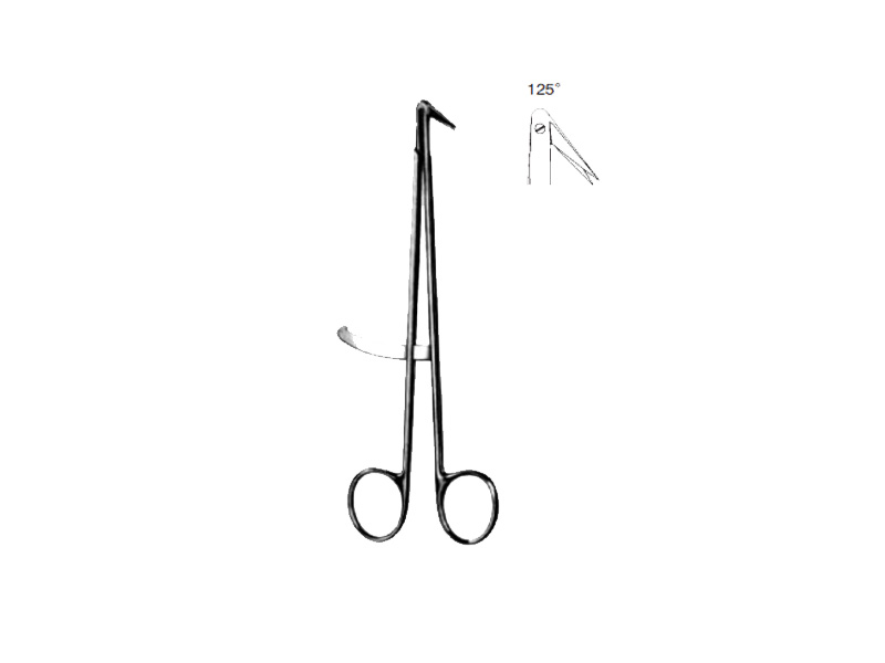 Foarfeca vasculara DIETRICH, cu clichet, unghiulara 125grd, L17cm 
