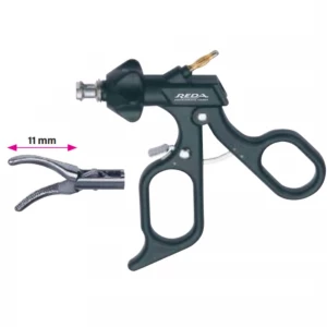 Pensa de prehensiune KELLY, actiune dubla, curba, maner ergonomic uni cu clichet, buton on/off, cu HF, pivotant, demontabil, falci 11mm, D5mm,  L360mm