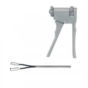 Pensa bipolara HIRSCH, fenestrata, maner standard din plastic, falci 17.5mm, D5mm,  L340mm