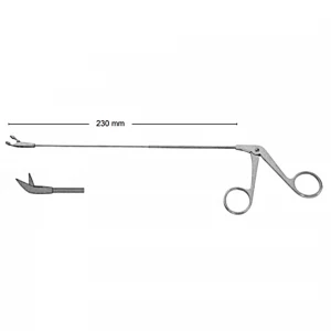 Micro-foarfeca laringe, L23cm,  curba 45grd in sus