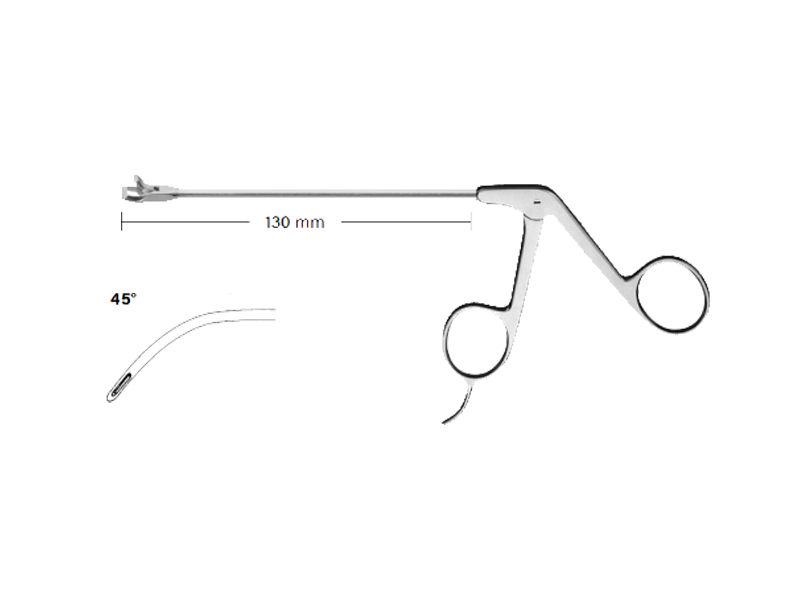 Punch artroscopie STANDARD, curb 45grd la stanga, varf 4x4mm, D3.4mm, L130mm 