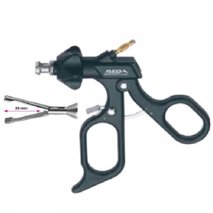 Pensa de prehensiune BABCOCK, actiune dubla, dinti transversali, maner ergonomic uni cu clichet, buton on/off, cu HF, pivotant, demontabil, falci 29mm, D10mm,  L330mm