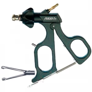 Pensa de prehensiune ALLIS, actiune dubla, atraumatica, dinti distali, maner ergonomic uni cu clichet, maneta on/off, cu HF, pivotant, demontabil, falci 29mm, D5mm,  L330mm
