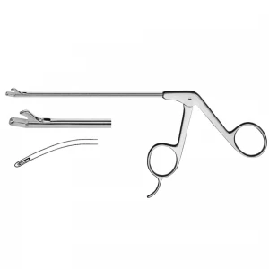 Pensa artroscopica tip HOOK PUNCH, boanta, curba 30grd la stanga, maner cu suport degete, varf 5x1.6, D3.4mm, L130mm 
