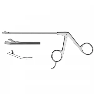 Pensa artroscopica tip HOOK PUNCH, boanta, curba 15grd in sus, maner cu suport degete, varf 5x1.6, D3.4mm, L130mm 