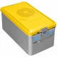 Container sterilizare 3/4, capac perforat, capac de siguranta, baza neperforata,  galben, 465x280x150mm