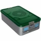 Container sterilizare 3/4, capac perforat, capac de siguranta, baza neperforata,  verde, 465x280x150mm