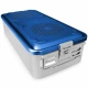 Container sterilizare 1/1, capac perforat, capac de siguranta, baza neperforata,  albastru, 580x280x260mm