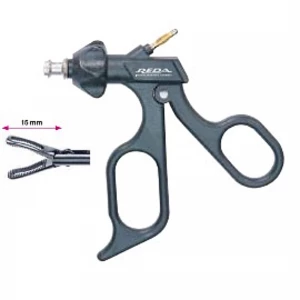 Pensa disectie, actiune dubla, ovala, fenestrata, maner ergonomic uni fara clichet, cu HF, pivotant, demontabil, falci 15mm, D5mm, L330mm 