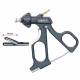 Pensa de prehensiune DUCK-BILL, actiune singulara, fenestrata, maner ergonomic uni cu clichet, cu HF, pivotant, demontabil, falci 15mm, D5mm, L360mm 