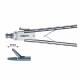 Portac, cu TC, drept, maner axial drept, cu clichet, cu HF, pivotant, demontabil, falci 15mm, D5mm, L360mm 
