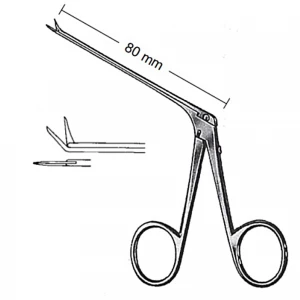 Micro-foarfeca auriculara BELLUCCI, standard, varf 5.5mm, L8cm,  curba in sus