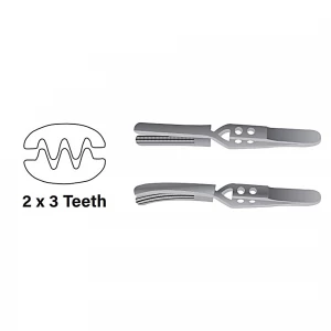 Clema bulldog, 2x3 dinti,  dreapta, falci 17mm