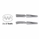 Clema bulldog, 2x3 dinti,  dreapta, falci 17mm