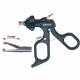 Pensa prehensiune MAHNES, actiune singulara, zimtata, maner ergonomic uni cu clichet, buton on/off, cu HF, pivotant, demontabil, falci 11mm, D5mm,  L330mm