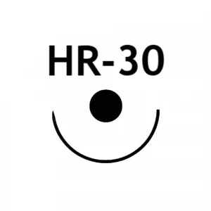 Fir de sutura TERYLENE, poliester, neresorbabil, multifilament, verde, acoperit, HR-30mm, USP 2/0, 1x75cm, ac rotund 1/2, set 24buc 