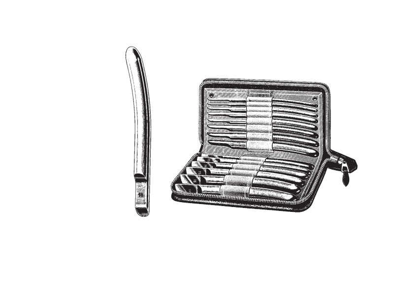 Dilatator uterin HEGAR, in carcasa metal,  D4-17mm, set 14buc