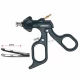 Pensa de prehensiune CROCE-OLMI, curba, atraumatica, fenestrata, maner ergonomic uni cu clichet, buton on/off, cu HF, pivotant, demontabil, falci 22mm, D5mm,  L360mm