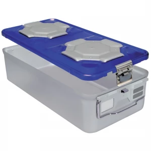 Container sterilizare 1/1 BIO-BARRIER, capac perforat, baza neperforata,  albastru, 580x280x265mm