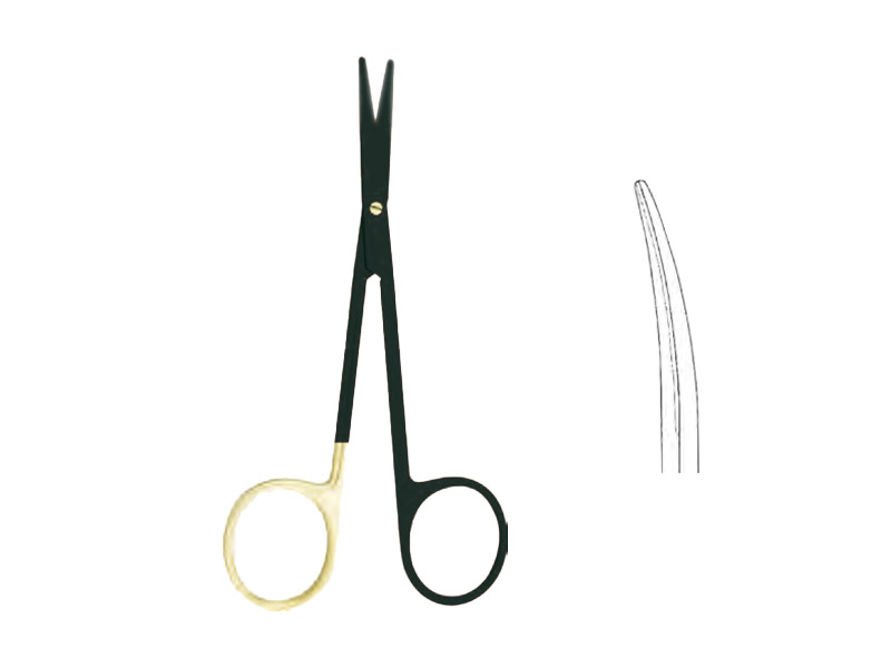 Foarfeca disectie METZENBAUM BLACK, antireflexiva,  cu TC, curba, L18cm