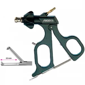 Pensa de prehensiune tip gheara, actiune singulara, maner ergonomic uni cu clichet, maneta on/off, cu HF, pivotant, demontabil, 3x2 dinti, falci 22mm, D3mm, L330mm 