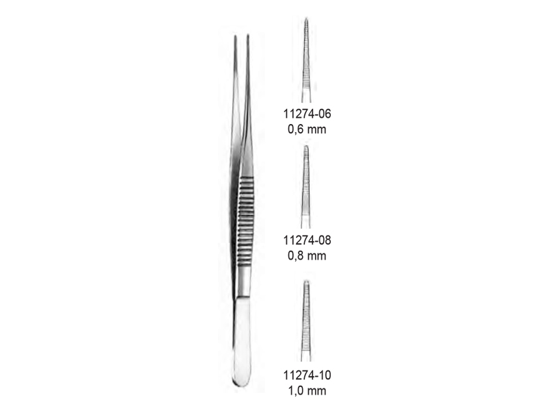 Micro-pensa anatomica, varf 1mm, L15.5cm 