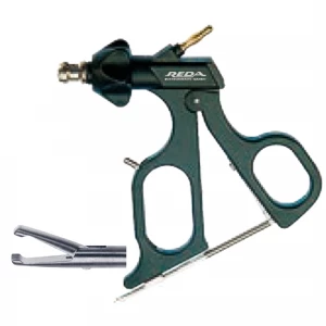 Pensa de prehensiune MAHNES, actiune singulara, dinti distali, fini, transversali, maner ergonomic uni cu clichet, maneta on/off, cu HF, pivotant, demontabil, falci 11mm, D5mm, L360mm 