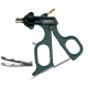 Pensa de prehensiune CROCE-OLMI, curba, atraumatica, fenestrata, maner ergonomic uni cu clichet, maneta on/off, cu HF, pivotant, demontabil, falci 22mm, D5mm,  L360mm