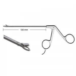 Punch artroscopie, varf oval 5.8mm, deschidere 4mm, L130mm,  curb 15grd la dreapta