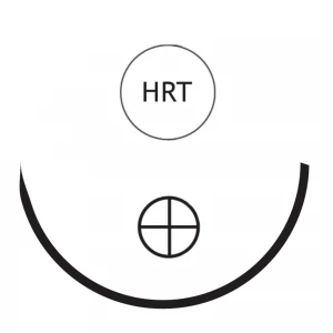 Ac chirurgical HRT, steril, rotund 1/2, corp circular, trocar point  L30mm, set 12buc