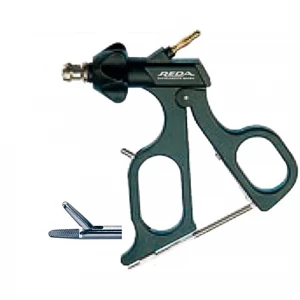Portac, cu TC, drept, maner ergonomic uni cu clichet, maneta on/off, cu HF, pivotant, demontabil, falci 15mm, D5mm, L330mm 