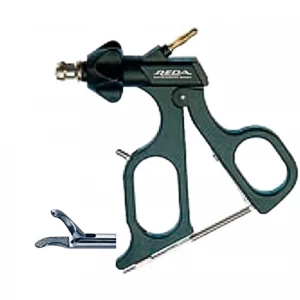 Portac, cu TC, curb stanga, maner ergonomic uni cu clichet, maneta on/off, cu HF, pivotant, demontabil, falci 11mm, D5mm,  L330mm