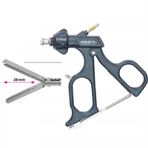 Clema DEBAKEY, actiune dubla, maner ergonomic uni cu clichet, maneta on/off, cu HF, pivotant, demontabil, falci 30mm, D5mm,  L330mm