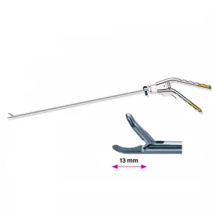 Portac, cu TC, curb dreapta, dinti transversali, maner axial unghiular, cu clichet, conexiune LL, falci 13mm, D5mm, L330mm 