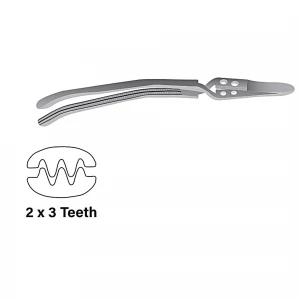 Clema bulldog SATINSKY, 2x3 dinti,  curba, falci 60mm