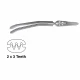 Clema bulldog SATINSKY, 2x3 dinti,  curba, falci 60mm
