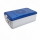 Container sterilizare, capac perforat albastru, baza neperforata, 285x280x150mm 