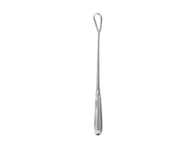 Chiureta uterina RECAMIER, L31cm,  varf ascutit, rigida, D5mm (Fig 00)
