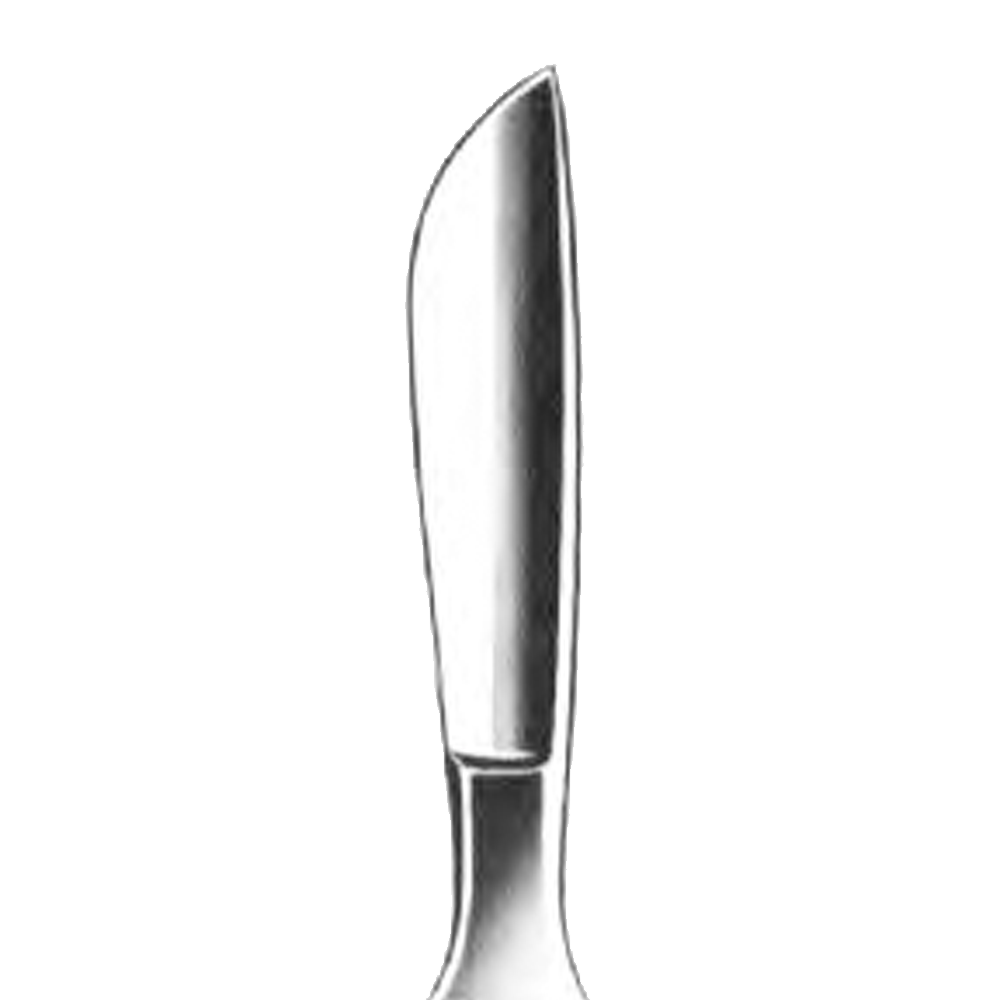 Bisturiu cu maner metalic,  lama curba, 30mm, L15cm (Fig 1)
