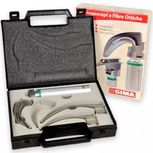 Set laringoscop F.O. GIMA GREEN cu 3 lame MC-INTOSH Nr. 2-3-4, adult
