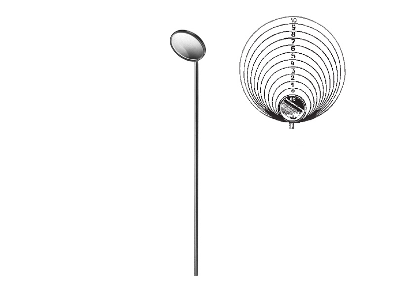 Oglinda laringe, fara maner, L13.5cm,  D8mm (Fig 00)