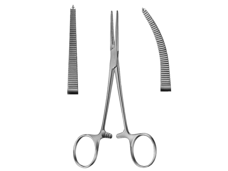 Pensa hemostatica CRILE,  dreapta, 1x2 dinti, L14cm