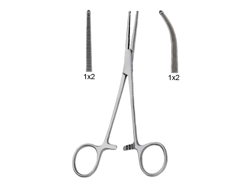 Pensa hemostatica CRILE-RANKIN, 1x2 dinti, L16cm,  dreapta